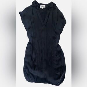 Cloth & Stone Black Satin Shirt Dress
